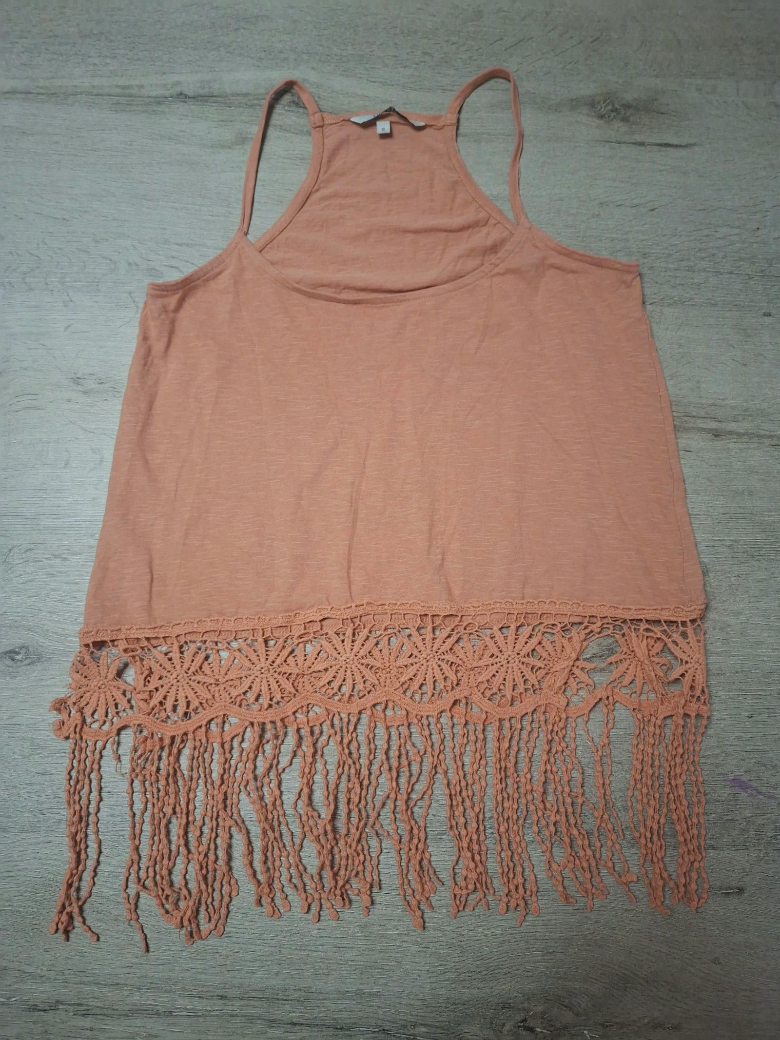 🌷F2-01🌷Tijdelijk topje Tiffosi met dunne bandjes en franjes – Maat S – Bohemien chic sfeer🌷 – photo 2